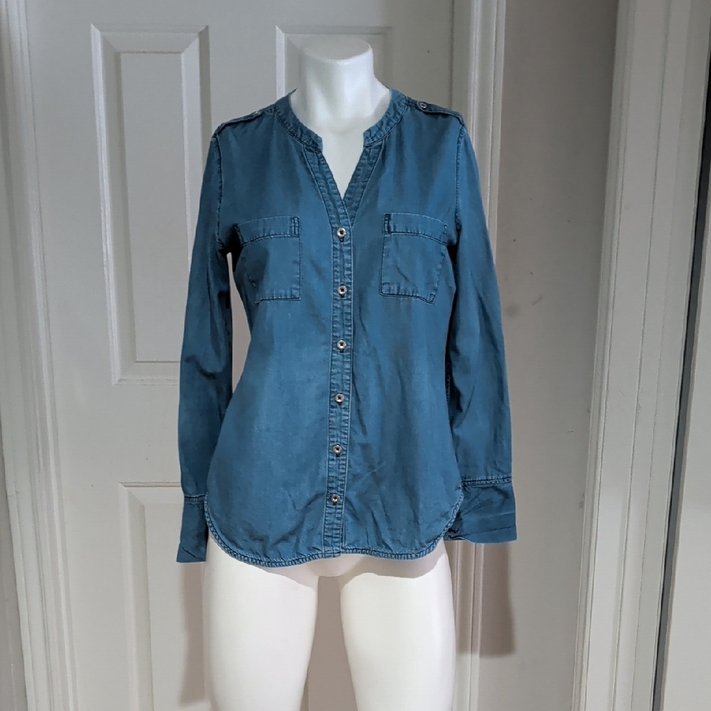 HAYES Casual Blue Denim Blouse S
